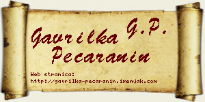 Gavrilka Pećaranin vizit kartica